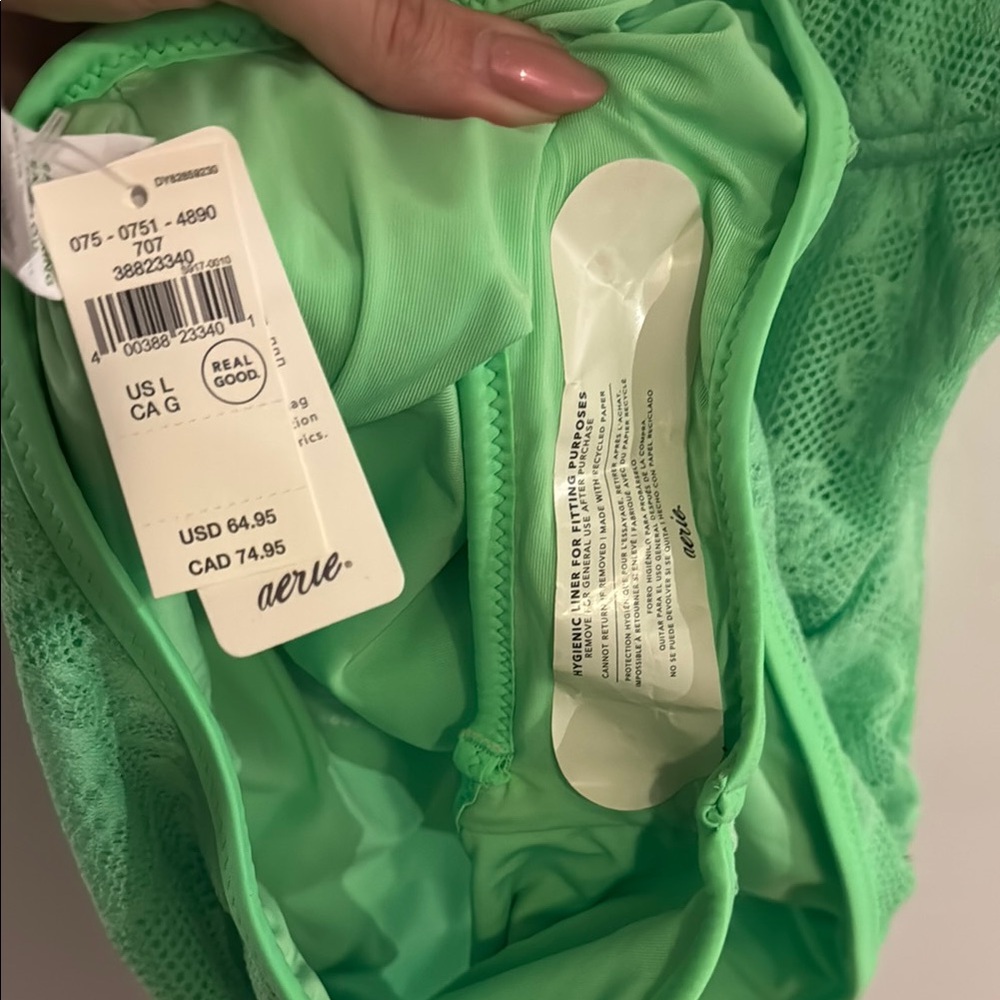 Green Neon Lace one piece swimsuit - Picture 6 of 6